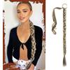 Sofeiyan Lunga Estensione Coda di Cavallo, 66 cm Lunga Coda di Cavallo Intrecciata con Cravatta Coda Capelli Lunghi Sintetico Ponytail Extension per Donne Castano Cenere con Biondo Sabbia