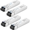QSFPTEK 4Pack 10GBASE-LR 10G SFP+ modulo, DDM LC Mini-GBIC ricetrasmettitore per Cisco SFP-10G-LR, Ubiquiti UF-SM-10G, Mikrotik