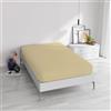 Italian Bed Linen Lenzuolo Sotto con Angoli Piazza e Mezzo, Microfibra, Made in Italy, Lenzuola 120x200 con angolo 35cm, Panna