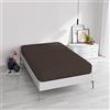 Italian Bed Linen Lenzuolo sotto ELEGANT con angolo da 35cm, Marrone, Singolo