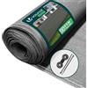 VOUNOT® Rete Ombreggiante 1×10m, Telo Frangivista Recinzione Giardino HDPE, Tessuto Ombra Privacy Antistrappo Antivento con Fascette, per Esterno, Serra, Balcone, Giardino, Grigio