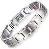 JFUME Bracciale magnetico da uomo, placcato oro 18k, placcato nero, argento, carbonio blu con strumento di rimozione link, regolabile 22cm