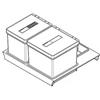 TECNOINOX Bidoni Raccolta Differenziata per Mobili Estraibile Guide Soft  closing 3 Contenitori spazzatura 10 + 10 + 16 Litri colore Acciaio / Grigio  - BOX 3