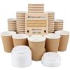 Nationwide Paper Tazze da caffè con coperchio, 340 ml, usa e getta, tazze da caffè da asporto a tripla parete, colore: marrone - 100 pezzi