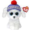 Ty Beanie Boos - Sleighbell il Barboncino Neve con Occhioni Azzurri Glitterati, il Peluche con gli Occhi Grandi Scintillanti, Speciale Natale - 15 Cm - T37299
