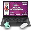 Lenovo Notebook NUOVO - CPU Athlon Silver 7120u - Monitor 15.6 Full HD - SSD 256GB - Ram 8GB - Ingresso LAN, HDMI, USB - Pachhetto Libre Office e Sistema Operativo Win 11 pro - Pronto all'uso