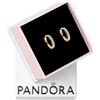 PANDORA Timeless Orecchini a cerchio placcati in oro 14k con zirconi cubici trasparenti, Mini Cerchi