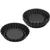 Zenker Set Stampo Mini Size per Crostatine Ø10,5cm, Carbon Steel rivestito in antiaderente Teflon Confezione da 6pz Temp Max 230°C Dimensioni Ø10,5x2 cm Linea Black Metallic