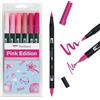 Tombow ABT Dual Brush Pen, Pink Edition, penna con due punte, perfetta per lettering manuale e bullet journal, acquerellabile, set da 6 pezzi