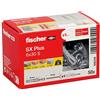 fischer Tasselli di espansione SX Plus 6 x 30 S, scatola con 50 tasselli in nylon e viti abbinate, tasselli per una tenuta ottimale quando si fissano in calcestruzzo, mattoni pieni, cemento cellulare,
