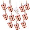 Maitys 12 Pezzi Collana di Bicchiere da Sposa Bride con Perline di Plastica Lamina d'Oro per Addio al Nubilato Collane per Feste Nuziali (Bianco e Oro Rosa)