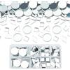 PH PandaHall Mosaico A Specchio, 180 pz 4 forme Specchio di Vetro Piastrelle Piatte Rotonde/Triangolo/Rombo/Quadrato Decorativo Specchio Piastrelle FAI DA TE per Arte Della Parete Porta Gioielli