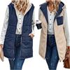 Vagbalena Giacca calda senza maniche in peluche autunno inverno da donna Giacca reversibile Gilet lungo in piumino Piumino leggero trapuntato senza maniche (Bianco,M)