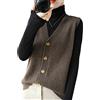 SaoBiiu Maglione da donna gilet allentato cardigan in lana gilet top inverno caldo maglia gilet da donna giacca senza maniche solido, Marrone scuro, L