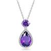 YONVUN Zircone Diamante Ciondolo Collana Placcato 18k Oro Lacrima Ovale Perla Cristallo Rubino Smeraldo Zaffiro Ametista Argento Gioielli Set Regalo per Madre Moglie Fidanzata Figlia