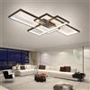 Qiaomao Plafoniera LED Soffitto Moderno Nero 90cm, Dimmerabile Lampadario Soggiorno da Salotto Con Telecomando, Lampada da Parete Soffitto Camera da Letto Cucina e Ufficio Lampada a Sospensione