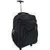 Generico R.Leone/Ormi Trolley Zaino Bagaglio a mano Aereo con 2 Ruote Viaggi Low cost 8912 (50x34x19cm, Nero)