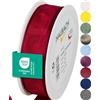Halbach Seidenbänder Nastro regalo di alta qualità con bordo metallico, larghezza 25 mm, lunghezza 25 m, certificato Öko-Tex 100, prodotto in Germania, colore: rosso rubino