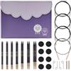 KnitPro 19301 J'Adore Cubics Deluxe Set di aghi circolari intercambiabili, Lunghezza normale