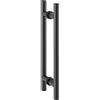 KWS KitchenWare Station KWS 81427303525 - Maniglia piatta, lunghezza 350 mm, manico per porte in legno e vetro, in alluminio nero opaco, argento