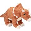 Depesche 12684 Dino World - Dinosauro Triceratopo in Peluche con Pelliccia Marrone e Occhi Scintillanti, Alto Circa 36 cm.