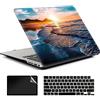 AMCJJ Custodia Rigida Compatibile con MacBook Air 13 Pollici 2017-2010 Release A1466/A1369,Plastica Case Cover & EU Tastiera Cover & Screen Protecto,Spiaggia Tramonto 1