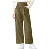 Rolanko Ragazze Pantaloni di Velluto a Coste, Pantaloni Lunghi a Gamba Tesa con Elastico in Vita per Bambini, Verde Oliva, Taglia: 150