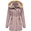 YFFUSHI Giacca da donna in pelliccia sintetica con cappuccio a maniche lunghe, foderata in pile invernale, Verde, M