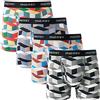 INNERSY Boxer da uomo con apertura, traspiranti, confezione da 4 pezzi, Cubo colorato, XL