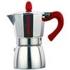 BIB Granchef Caffettiera in Alluminio 1 Tazze, Moka Caffe Espresso con il Manico e il Pomelo Rosso(1 TAZZA)