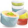 ToCi 10 pirottini colorati per soufflé Ø 9 cm - Pirottini in ceramica resistenti al forno da 185 ml - Crema Brulée Ciotole e ciotole da dessert - Pirofila per torte, soufflé al cioccolato