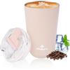 PHILORN Tazza Termica Caffè da Viaggio Piccola, 380ml Tazza da Caffè Isolata in Acciaio Inox, Tazza Termica da Viaggio con Coperchio a Tenuta Stagna (Rosa)