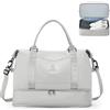 SEAFEW Borsone da Viaggio Donna, 40x20x25 Ryanair Bagaglio a Mano Borsa da Viaggio con Scomparto per le Scarpe, Borsa Sportiva Borsone da Palestra Grande, Borsa da Weekend,F15-Grigio chiaro