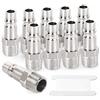ERGAOBOY 10 Pezzi 3/8 Filettatura BSP Maschio Spina Aria Industriale in Acciaio, Accessori per Utensili Pneumatici Raccordi a Collegamento Rapido Tappi Pneumatici