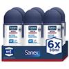 Sanex Men Active Control, deodorante uomo, roll-on, confezione da 6 pezzi x 50 ml