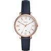 FOSSIL Orologio Jacqueline da donna, Movimento al quarzo a tre lancette con cinturino in pelle, Glitter blu e bianco