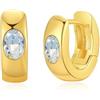 YONVUN Cristallo Huggie Cartilagine Cerchio Orecchini 18k oro placcato pietra preziosa zircone Rubino Smeraldo Zaffiro Argento Gioielli Set Regalo per Moglie Mamma Figlia