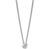OROVI Collana Donna Argento 925 Collana con Ciondolo Punto Luce con Zircone 46 cm, gioiello anallergico confezionato in un elegante astuccio portagioie