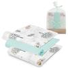 INTERBABY · Set di 3 Mussole di Bambù FOX menta per neonati · 55x70 cm · Bambù&Cotone