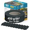 WDB Basic Line - Strisce frangivista in PVC per Doppia Asta, frangivista per Recinzione da Giardino, a Doppia Asta, 47,5 mm x 35 m + 20 Clip di Fissaggio, Guide di Fissaggio