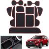 GAFAT Toyot-a RAV4 2019-2024 2025 Tappetini Antiscivolo, RAV4 2023 Tappetinio in Gomma per Console Centrale, Portabevande, Compatibile con Accessori Toyota RAV4 (Rosso)
