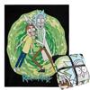 RICK AND MORTY Coperta Pile - Plaid Divano 150x130cm - Coperta Letto Singolo Coperte Calde e Morbide Gadget Regalo (Verde/Nero)