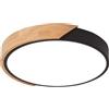 LuFun Plafoniera LED Legno 24W, Lampada Soffitto Rotonda Moderna Ø30cm | Plafoniera LED moderna in legno con luce bianca 6500K, 2000lm, lampada da soffitto per cucina, soggiorno, corridoio e ufficio