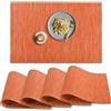 homEdge Tovagliette all'americana in PVC, 4 pezzi, antiscivolo, resistenti al calore, lavabili, in vinile, colore: arancione