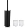 Gricol Scopino Bagno e Portascopino WC, Scopino per WC in Acciaio Inossidabile Nero