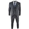TruClothing.com Abito Grigio da Uomo 3 Pezzi Scacchi Sagomati Retro Vintage Blinders Gatsby - Grigio 56