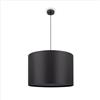 Paco Home Lampada Da Tavolo Da Terra Sospensione Soggiorno Sala Da Pranzo Camera Paralume Rotondo In Tessuto Moderno E27, Tipo di lampada:Lampada a sospensione 1-Flame, Colore:Schwarz Grau (Ø38cm)