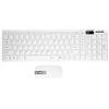 PLEASANT Set tastiera wireless sottile bianca + mouse ottico wireless per PC e laptop