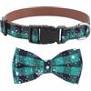 KTWSUEF Collare Natalizio per cane, con Papillon Cane Staccabile, Confortevole collare regolabile per cani, Per Cani di Taglia Piccola Media Grande, Matrimonio, Compleanno, Vacanze Natalizio (L, Rosso+verde)
