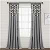 Lush Decor Tenda per finestra in lino con pompon bohémien (pannello singolo), 213,4 cm di lunghezza x 132 cm di larghezza, grigio scuro